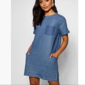 Slouch Pocket Denim Dress